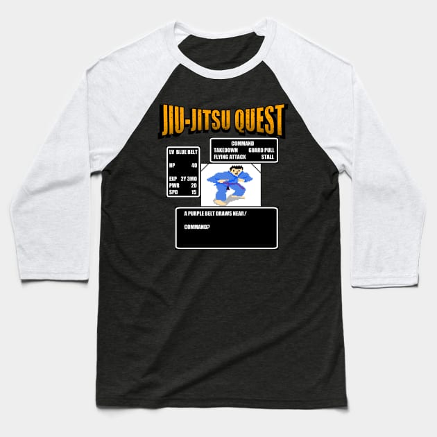 Jiu Jitsu Quest BJJ MMA Retro gaming shirt Baseball T-Shirt by eokakoart